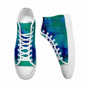 Men Liquid Blue High Top Shoes