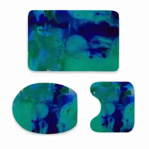 Liquid Blue Three-piece Toilet Mat