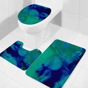 Liquid Blue Three-piece Toilet Mat