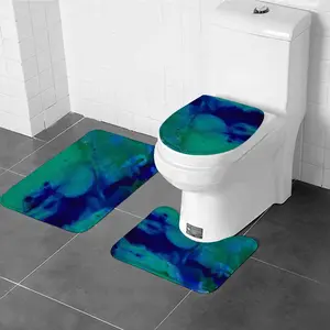 Liquid Blue Three-piece Toilet Mat