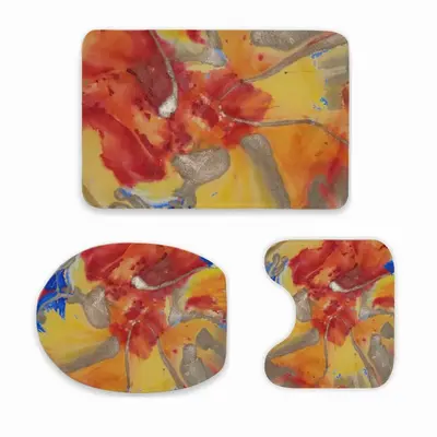 Flower Flame Three-piece Toilet Mat