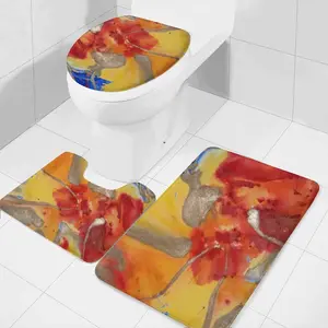 Flower Flame Three-piece Toilet Mat