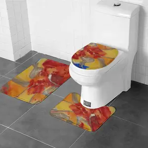 Flower Flame Three-piece Toilet Mat