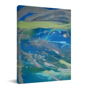 Lime Green Blue Canvas Decorative Painting (Multi-Size, Vertical)