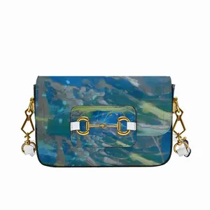 Lime Green Blue Horsebit Crossbody Bag