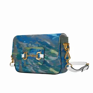 Lime Green Blue Horsebit Crossbody Bag