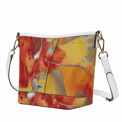 Flower Flame Zip Bucket Crossbody Bag