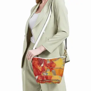 Flower Flame Zip Bucket Crossbody Bag