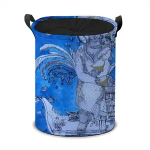 Drawing Ink - Blue Diva Laundry Basket