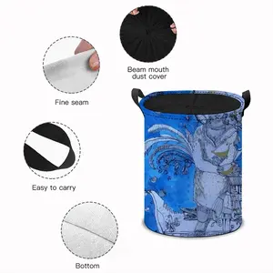 Drawing Ink - Blue Diva Laundry Basket