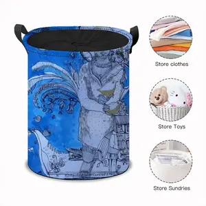 Drawing Ink - Blue Diva Laundry Basket