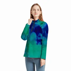 Women Liquid Blue Crewneck Sweatshirt