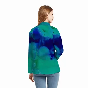 Women Liquid Blue Crewneck Sweatshirt