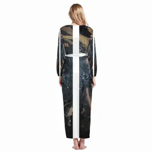 Women Black Matter Sleep Bathrobe