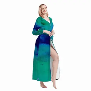 Women Liquid Blue Sleep Bathrobe