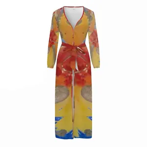 Women Flower Flame Sleep Bathrobe