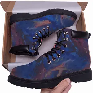 Men Silver-Blue Mid Top Boots