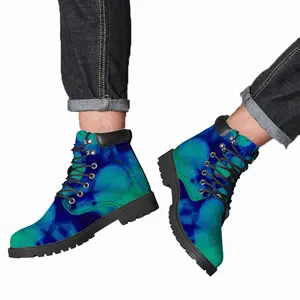 Men Liquid Blue Mid Top Boots