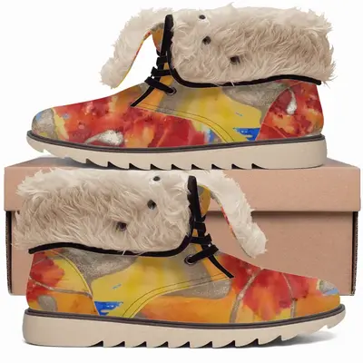 Men Flower Flame Snow Boots (Fur)