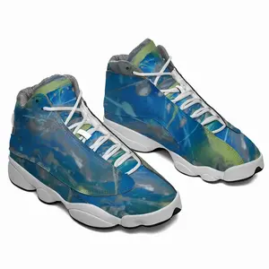 Men Lime Green Blue HD13 Baskerball Sneakers