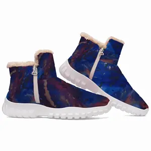 Men Silver-Blue Snow Boots (Zippers)