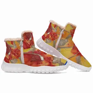 Men Flower Flame Snow Boots (Zippers)