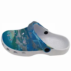 Men Lime Green Blue Garden Clogs Shoes