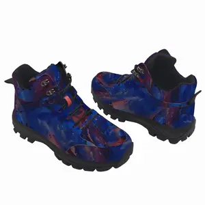 Men Silver-Blue Hiking Climbing Shoes