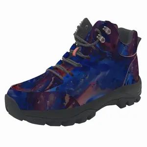 Men Silver-Blue Hiking Climbing Shoes