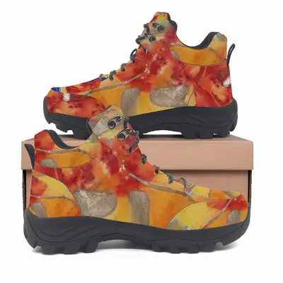 Men Flower Flame Hiking Climbing Shoes