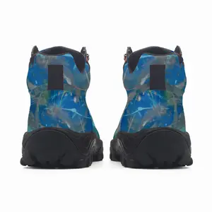 Men Lime Green Blue Hiking Climbing Shoes