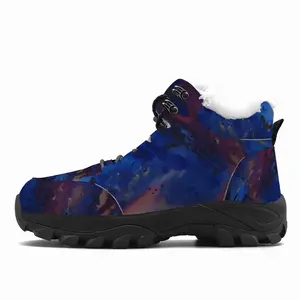 Men Silver-Blue Hiking Climbing Shoes (Fur)