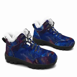 Men Silver-Blue Hiking Climbing Shoes (Fur)