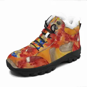 Men Flower Flame Hiking Climbing Shoes (Fur)