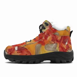 Men Flower Flame Hiking Climbing Shoes (Fur)