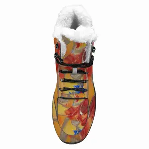 Men Flower Flame Hiking Climbing Shoes (Fur)