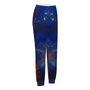 Women Silver-Blue Casual Sports Pants