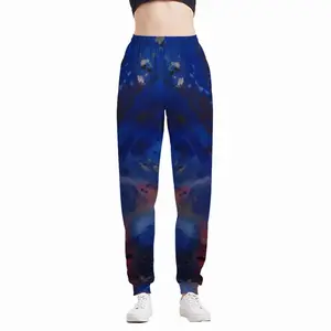 Women Silver-Blue Casual Sports Pants