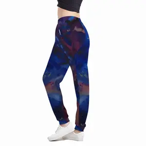 Women Silver-Blue Casual Sports Pants