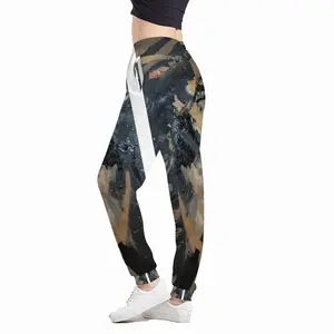 Women Black Matter Casual Sports Pants