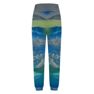 Women Lime Green Blue Casual Sports Pants