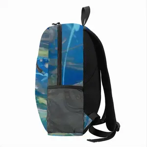 Lime Green Blue Casual Backpack Bag