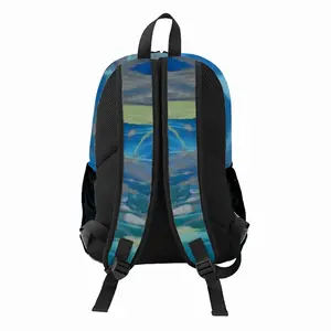 Lime Green Blue Casual Backpack Bag