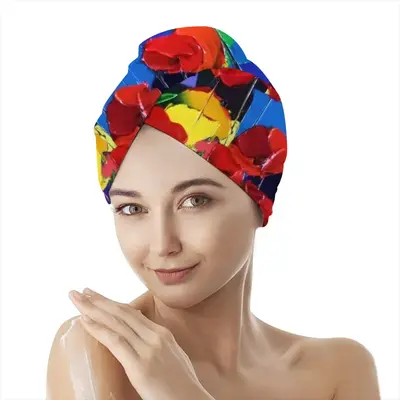 Poppies Hair Dryer Cap (Flannel)