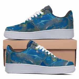 Men Lime Green Blue Low Top Shoes