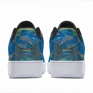 Men Lime Green Blue Low Top Shoes