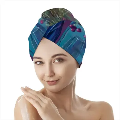 Evening Flowers Hair Dryer Cap (Flannel)