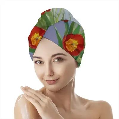 Tulips Hair Dryer Cap (Flannel)