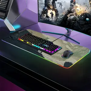 Black And Gold Wave Keyboard Mouse Pad (Illuminated)