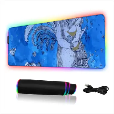 Drawing Ink - Blue Diva Keyboard Mouse Pad (Illuminated)